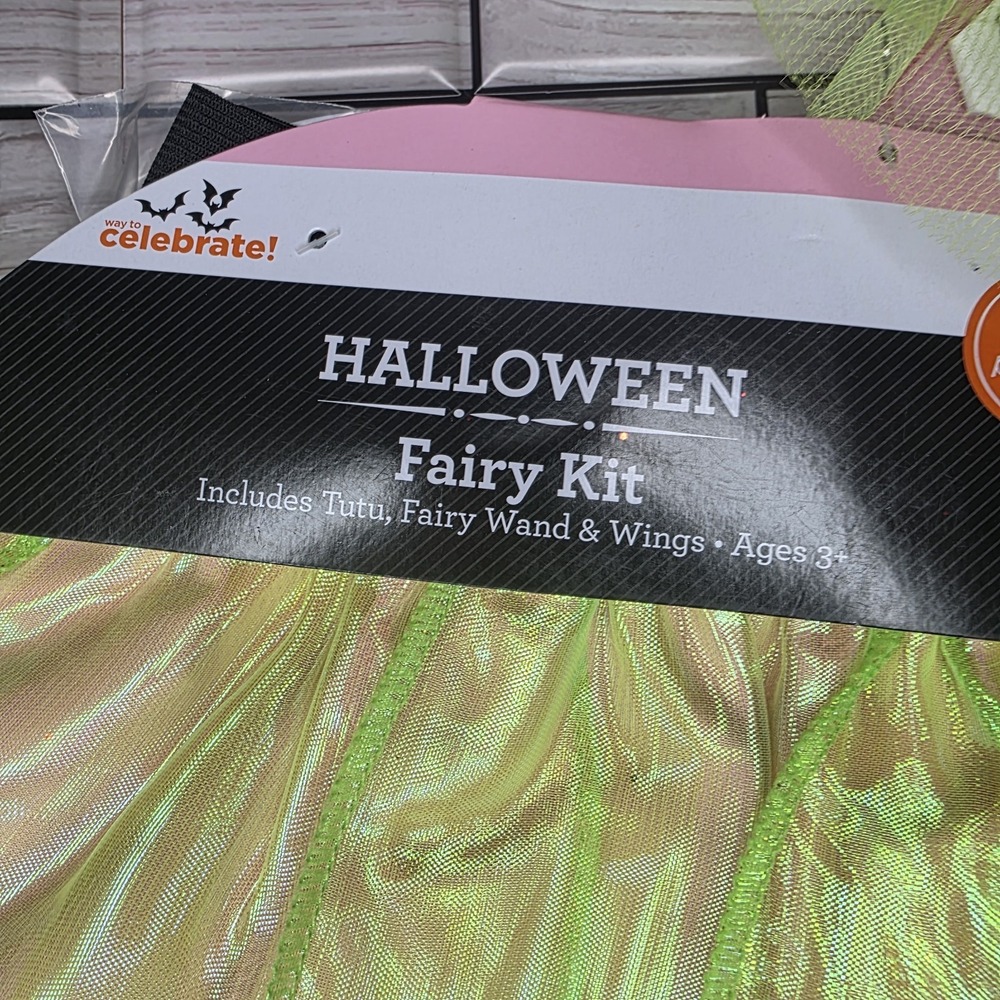 New Halloween Costume Girls Fairy Kit Tutu Wand Wings Pretend Play Dress Up - Picture 2 of 9